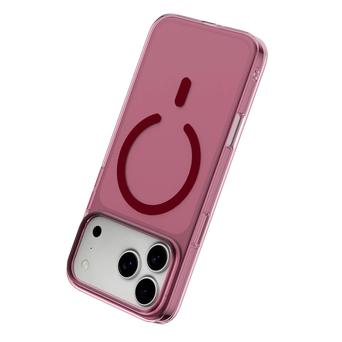 Apple İphone 18 Pro Combo Sert Şeffaf Magsafe Kapak - Bordo görsel 2