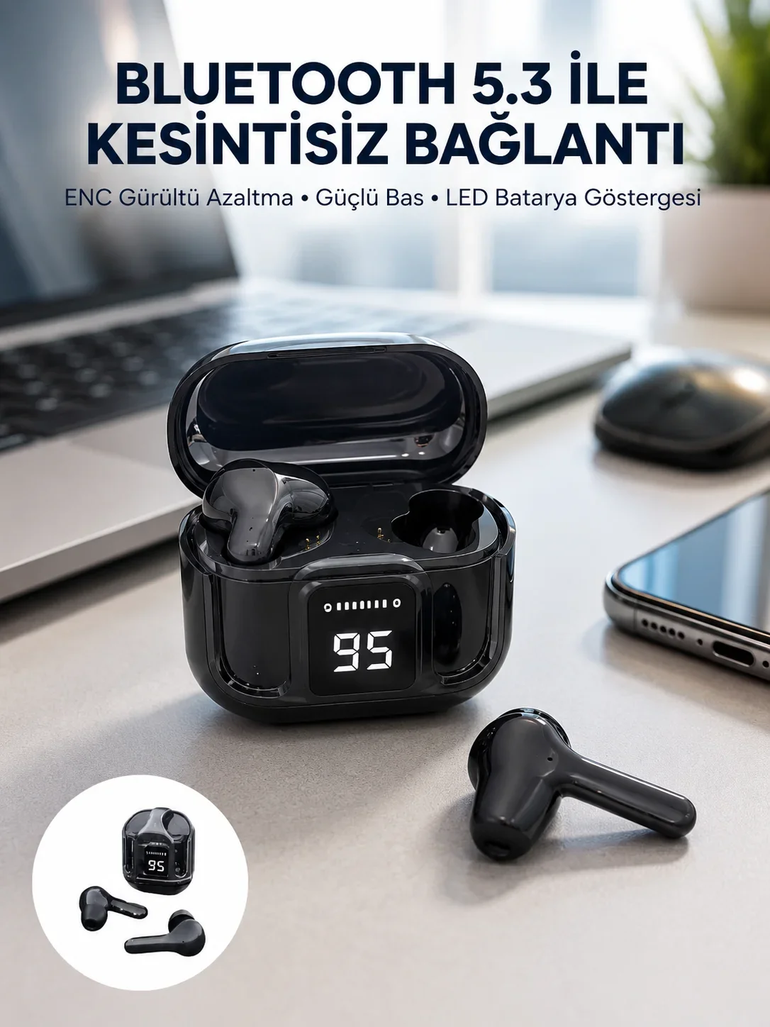Yeni Nesil Ultrapods Pro Bluetooth Kulaklık Extra Bass Yüksek krofon Kalitesi
