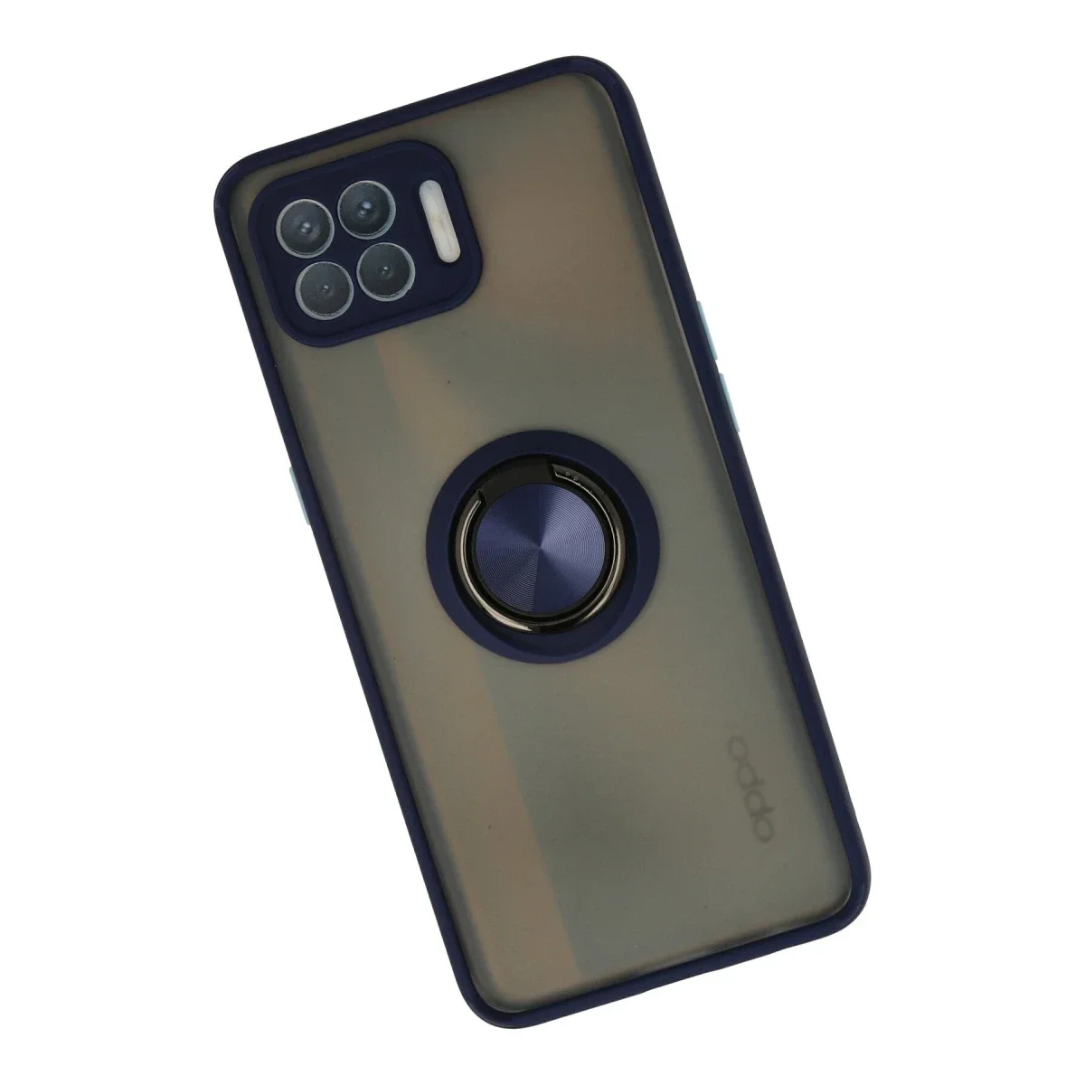 Oppo Reno 4 Lite Kılıf Montreal Yüzüklü Silikon Kapak - Lacivert görsel 2