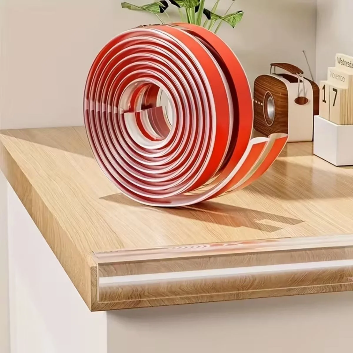 2 Metre Kenar Koruyucu Şerit, Silikon Şeffaf Masa Köşe Koruyucu Güçlü Bant görsel 2