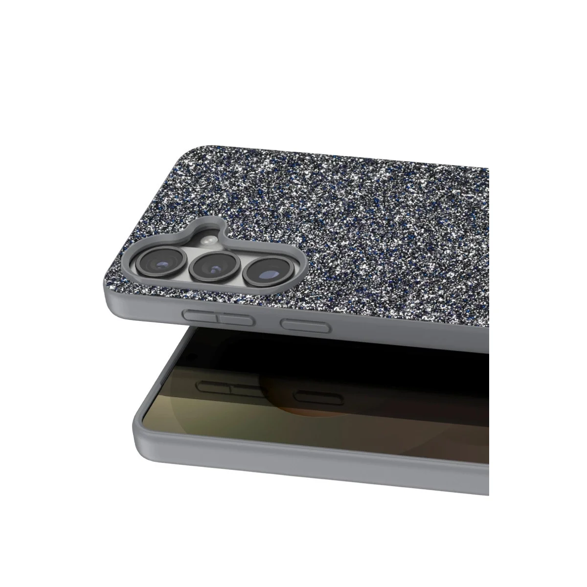 Onegif Samsung Galaxy S26 Plus Bright Simli Kapak - Gümüş görsel 2