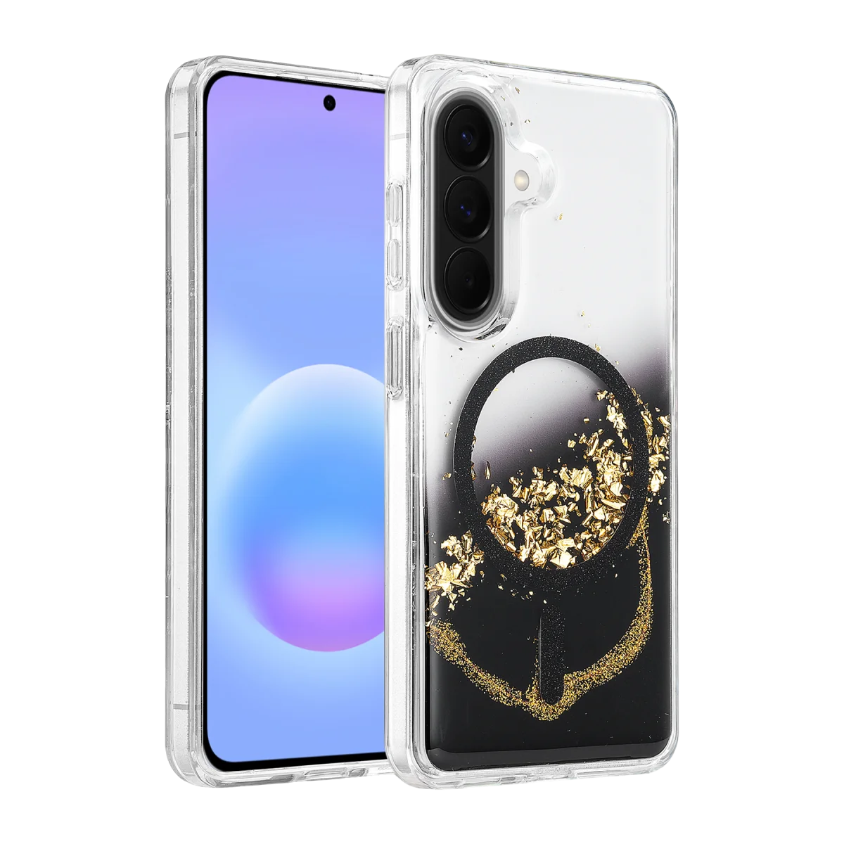 Onegif Samsung Galaxy A37 5G Lotus Simli Magsafe Kapak - Siyah