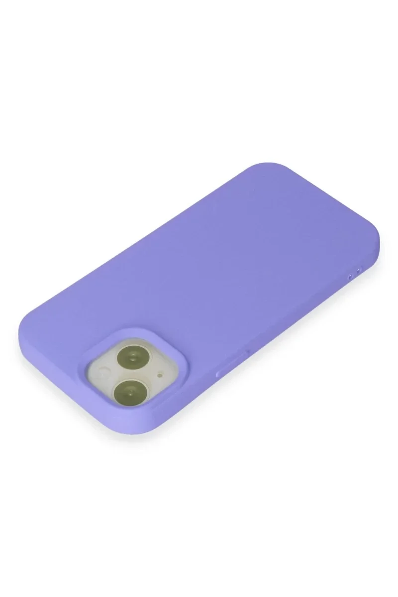 Apple iPhone 15 Kılıf Nano içi Kadife Silikon - Lila görsel 3