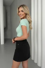 Kadın Fitilli Örgü Detayıyla Farklılaşan T-shirt - Görsel 2