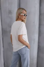 Kadın Bisiklet Yaka Drape Görünümlü Modern Bluz - Görsel 2
