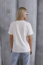 Kadın Bisiklet Yaka Drape Görünümlü Modern Bluz - Görsel 3