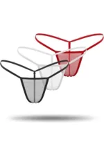 3'lü Renkli  Tül String Tanga TM0369