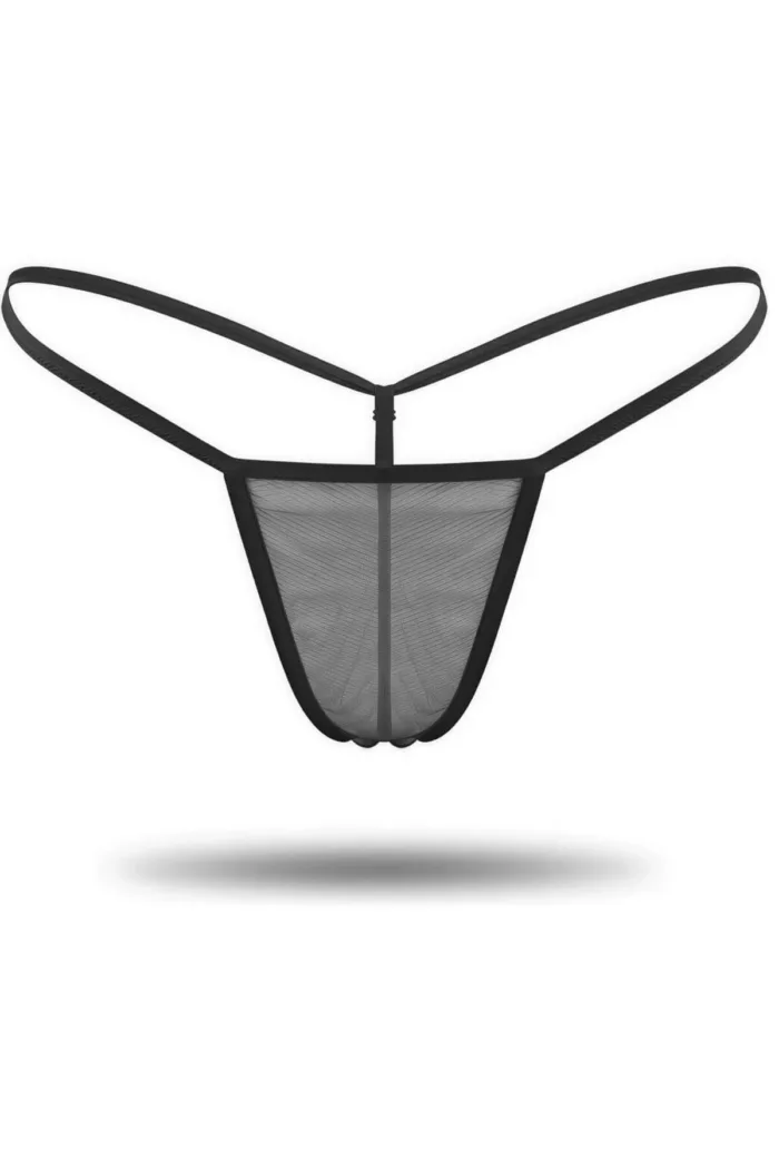 3'lü Renkli  Tül String Tanga TM0369 - Görsel 3