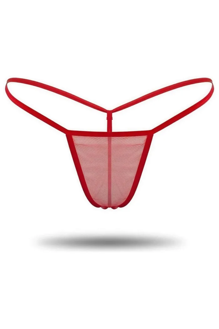 3'lü Renkli  Tül String Tanga TM0369 - Görsel 4