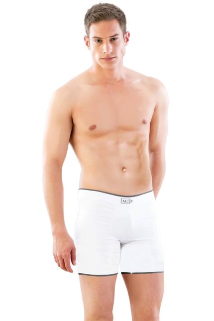 Beyaz MI Emay 2108 Seamless uzun Erkek Boxer