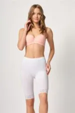 Beyaz MI Emay 3004 Soft Uzun Paça Dantel Boxer