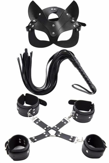 Maske Bileklik 5 Li Harness Deri Set