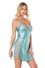 Aqua Saten Gecelik 8117