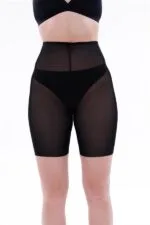 Siyah MI EMAY 2705 Lazer Tül Toparlayıcı Paçalı Boxer Hayalet Korse - Görsel 4