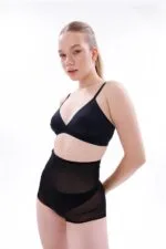 Siyah MI EMAY 2706 Lazer Tül Toparlayıcı Slip Hayalet Külot Korse - Görsel 5