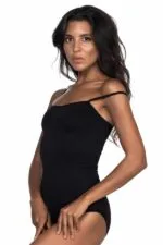 Siyah MI Emay 1923 Soft İp Askılı Çıtçıtlı Body - Görsel 2