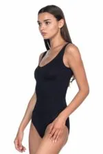 Siyah MI Emay 1924 Soft Kalın Askıllı Çıtçıtlı Body - Görsel 2