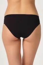 Siyah MI Emay 2701 Lazer Kesim Toparlayıcı Düşük Bel Külot Korse - Görsel 2