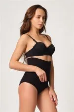Siyah MI Emay 2708 Lazer Yüksek Bel Kesim Slip Hayalet Korse - Görsel 3