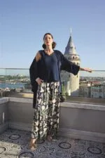 Yaprak Desenli ve Dantelli 3’lü Pijama Takımı - Görsel 2