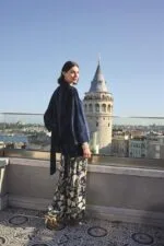 Yaprak Desenli ve Dantelli 3’lü Pijama Takımı - Görsel 3