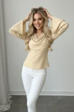 Kadın İspanyol Kollu Modern Stil Bluz