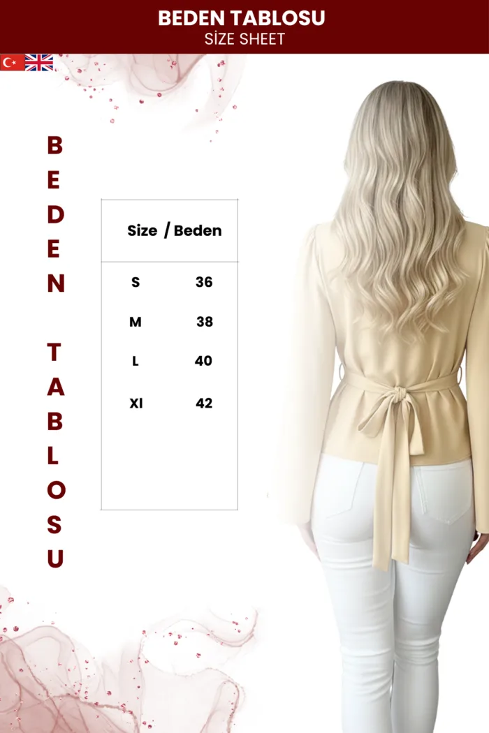 Kadın İspanyol Kollu Modern Stil Bluz - Görsel 5