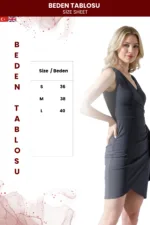 Kadın Vücudu Saran Krep Mini Elbise - Görsel 5