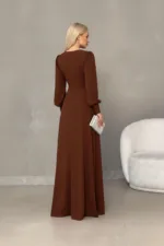 Kadın Balık Kesim Uzun Kollu Yırtmaçlı Abiye - Görsel 4