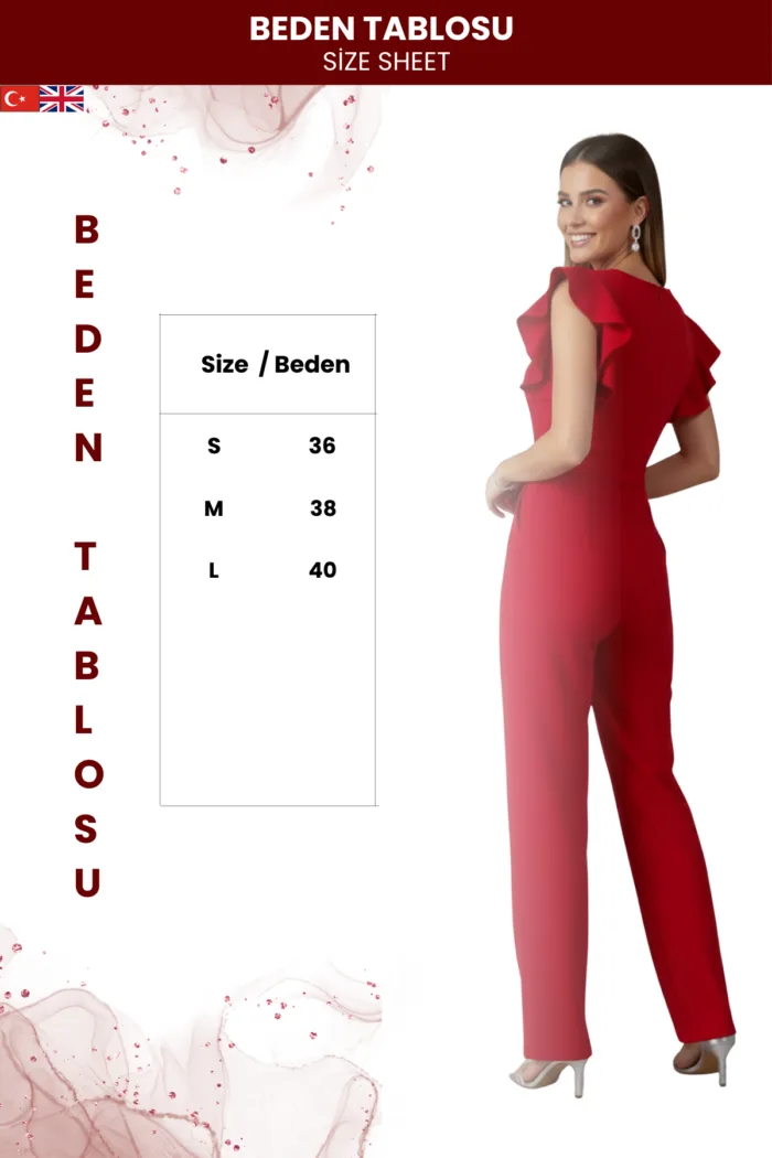 Kadın Volanlı Tasarım Tulum - Görsel 5