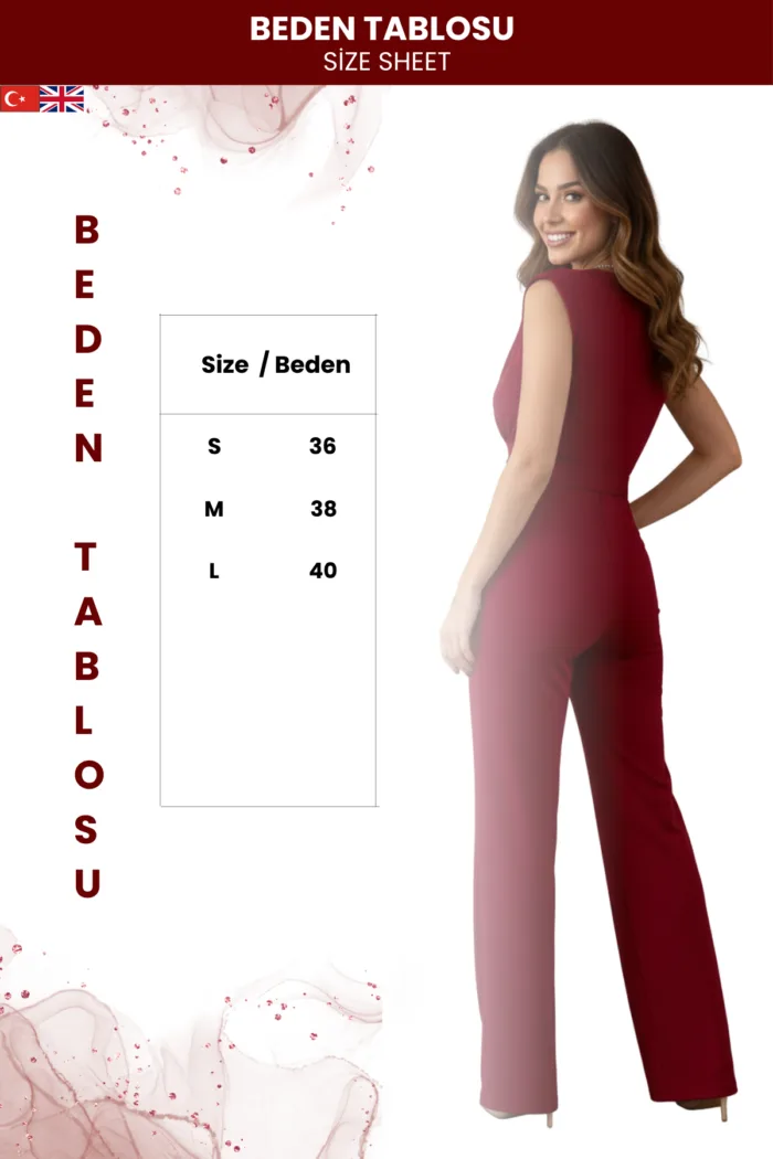 Kadın Sandy Viskon Şık Tulum - Görsel 5