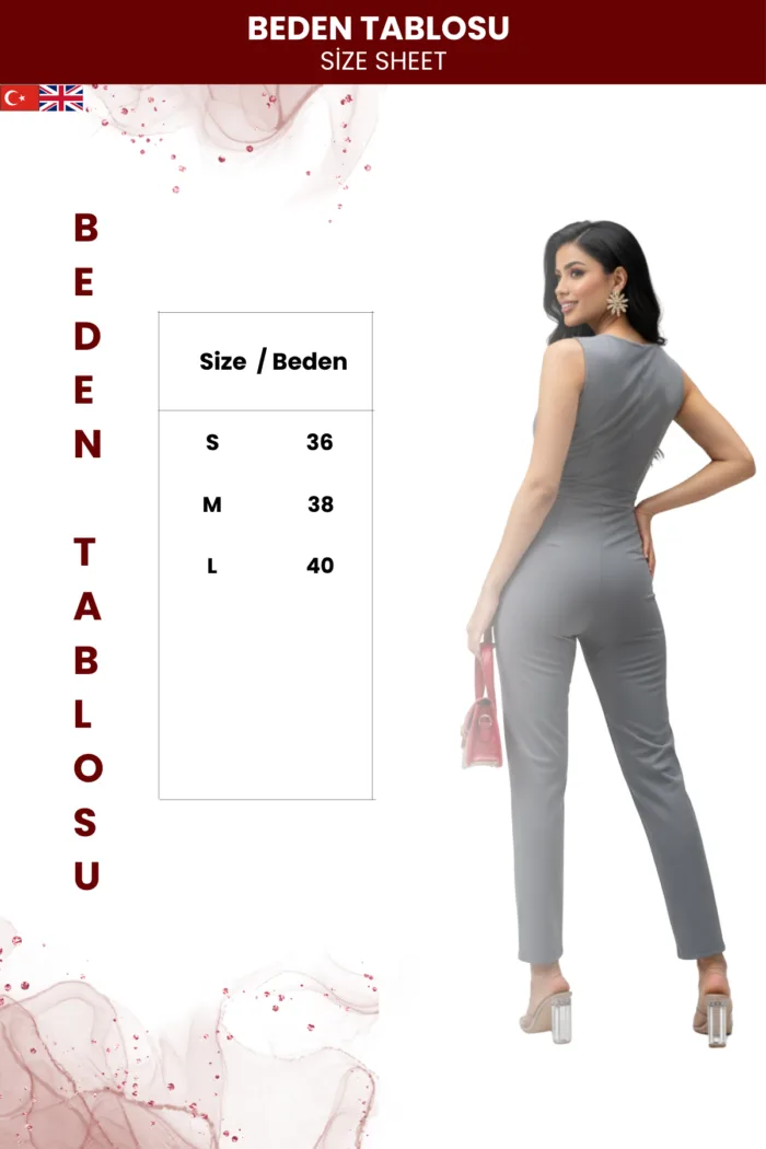 Kadın Modern Kesimli Şık Tulum - Görsel 5