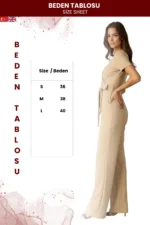 Kadın Kuşaklı Estetik Stil Tulum - Görsel 5