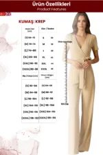 Kadın Kuşaklı Estetik Stil Tulum - Görsel 6