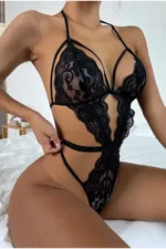 Şık Siyah Dantelli Babydoll Gecelik TM1297 - Görsel 3