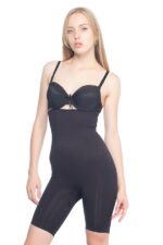Closet Siyah MI Emay 2074 Yüksek Bel Desenli Double Uzun Paça Korse
