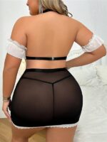 Closet Özel Tasarım Büyük Beden Dantelli  Hizmetçi Kostümü - Görsel 5
