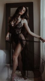Closet Siyah Belden Bağlamalı Dantelli Body Gecelik