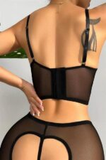 Closet Özel Bölgesi Açık Siyah Dantelli  Büstiyer Takım - Görsel 5